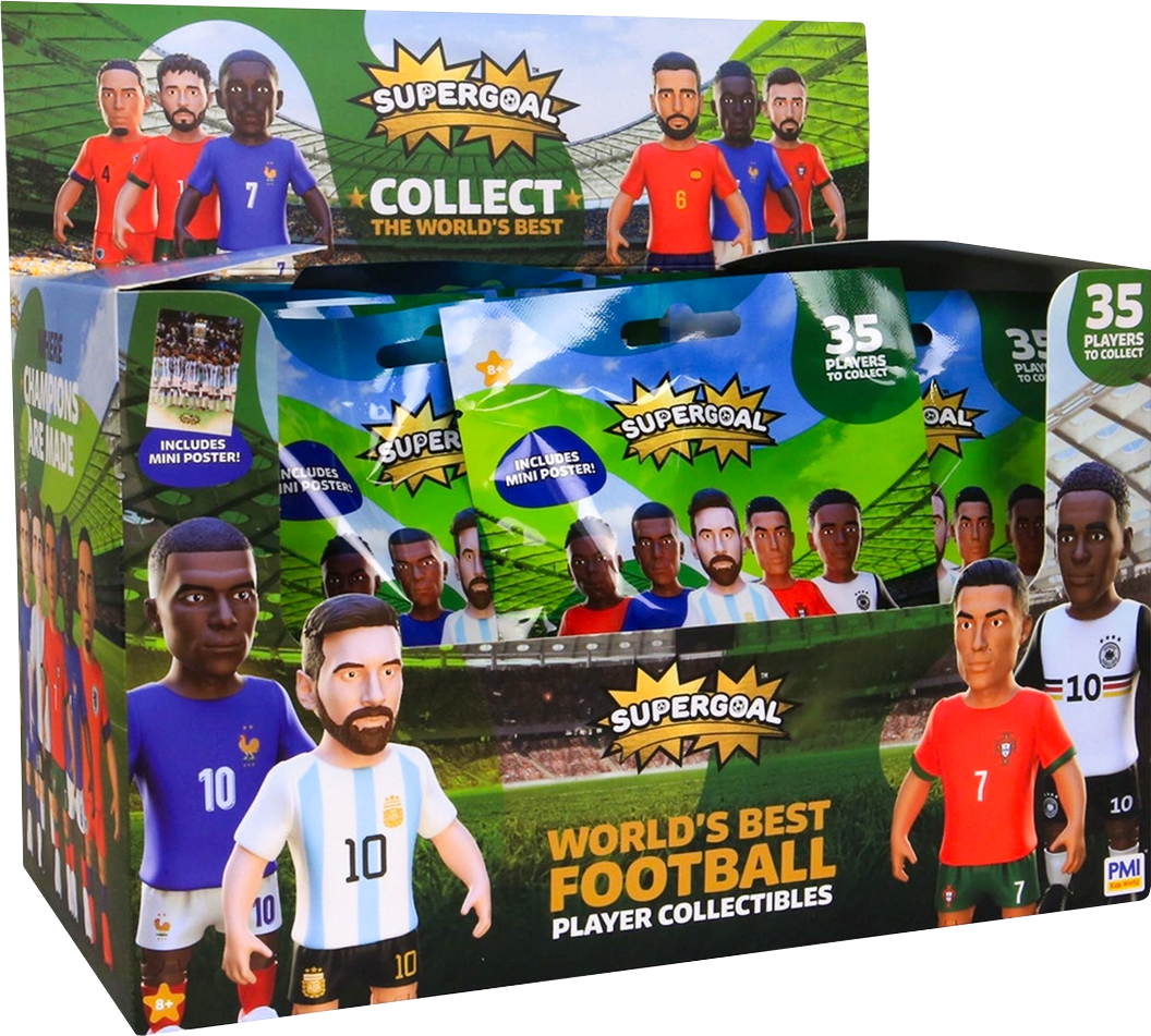 Jazwares | Supergoal Mundial - World Best Football Players Collectibles  | Display mit 24 Figuren