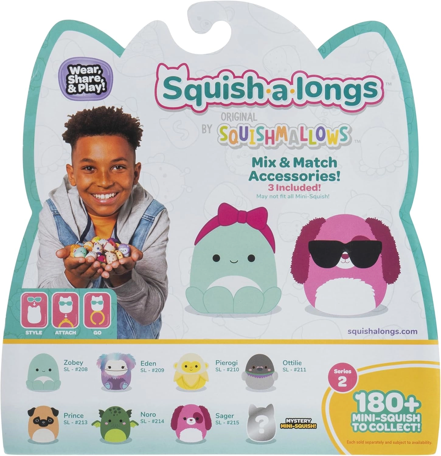 Jazwares | Squish-a-Longs Mini-Squish & Zubehör Wave 2 | Mini-Squish 8er-Pack Style 1