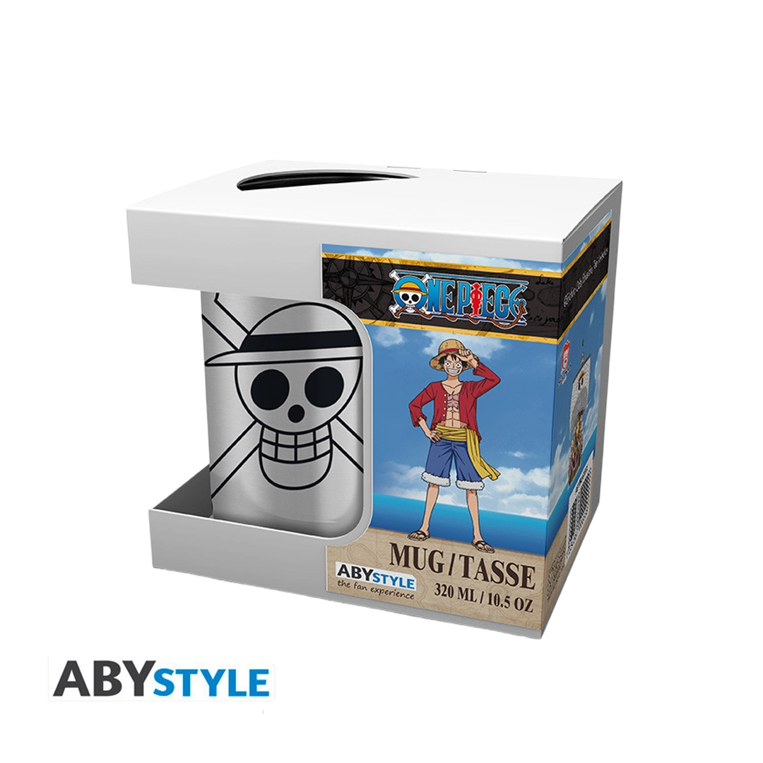 ONE PIECE Karabiner-Tasse – Luffy & Totenkopf (235ml, Edelstahl)