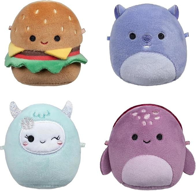 Jazwares | Squishmallows Micromallows: Carl, Yollie, Javari & Tudor | 4er Set Plush (6cm)