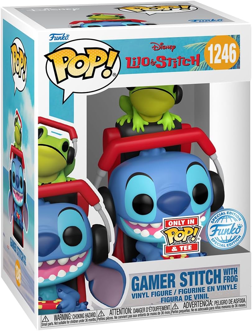POP! Tees: Gmr Stitch mit Frosch - Lilo & Stitch - XL