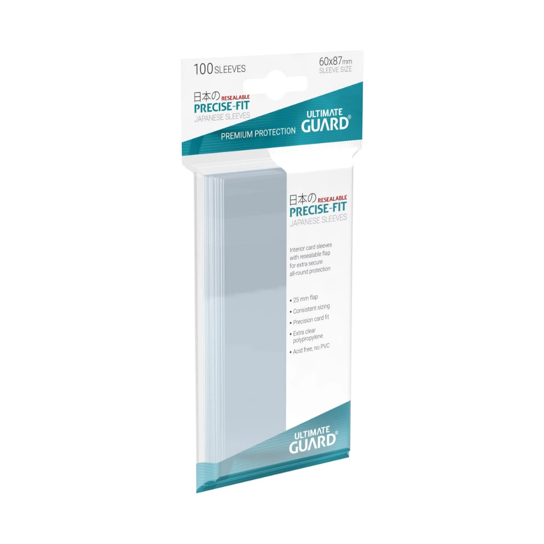 Ultimate Guard | Precise-Fit Resealable Sleeves | Japanese Size Transparent