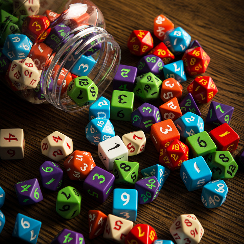 Q Workshop | Classic RPG Dice | Round Jar