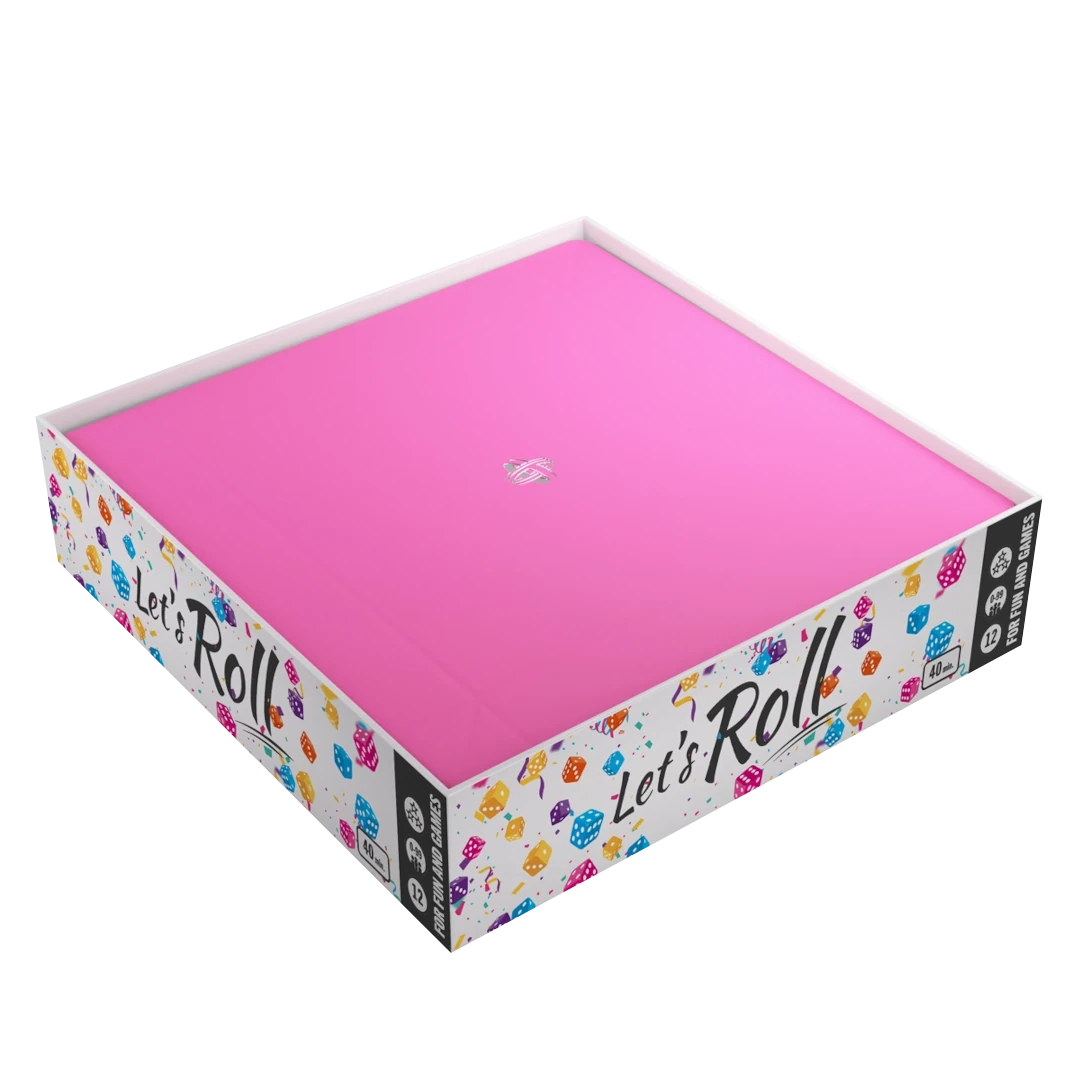 Gamegenic | Magnetic Dice Tray Square | Dice Tray Black/Pink