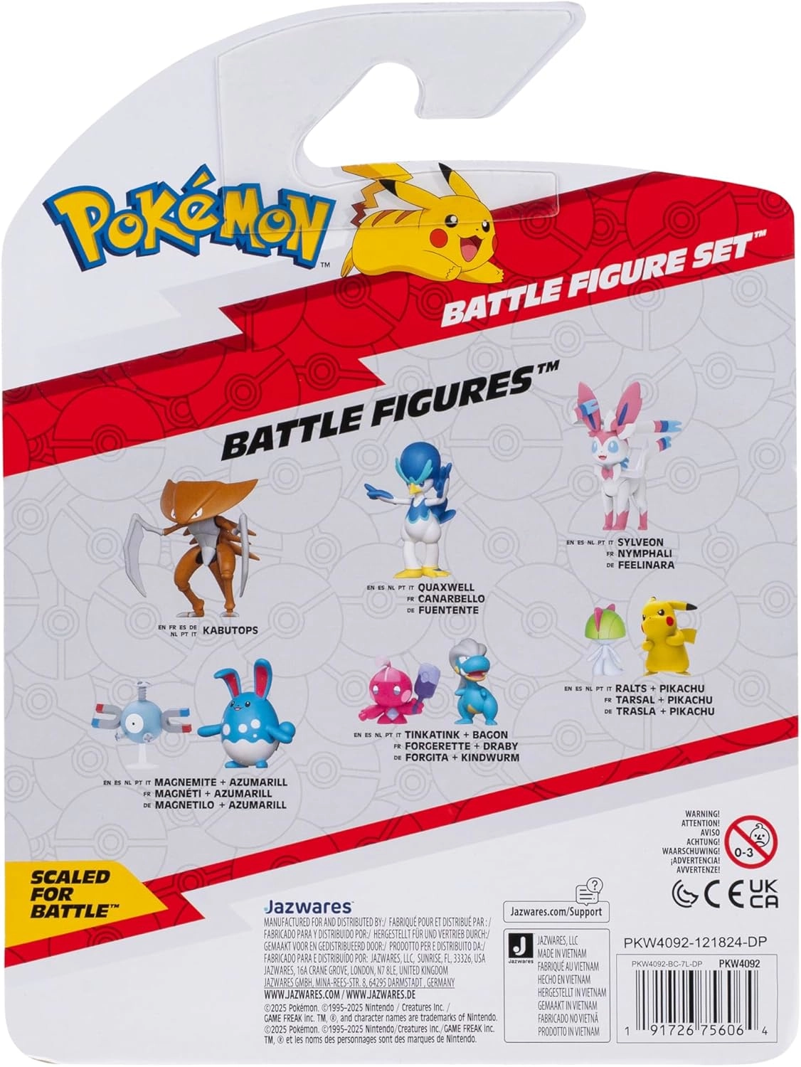 Jazwares: Pokémon Battle Figure Set - Beldum with Stand, Abra, & Monferno
