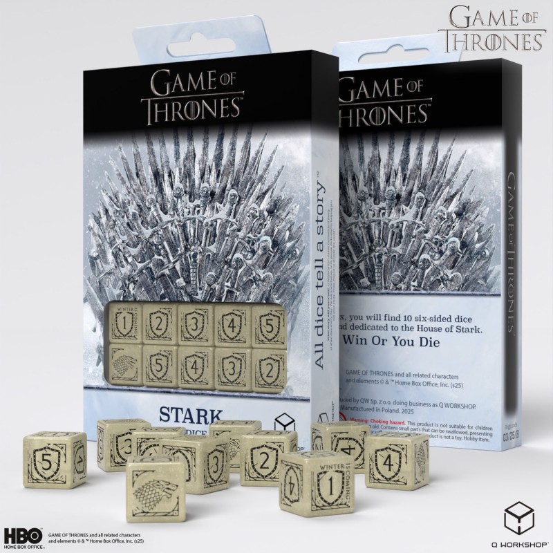 Q Workshop | Stark | Game Of Thrones 10xD6 Dice Set
