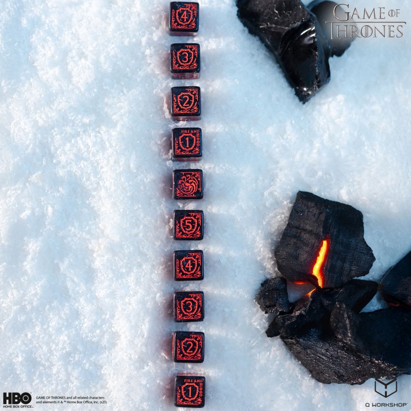Q Workshop | Targaryen | Game Of Thrones 10xD6 Dice Set