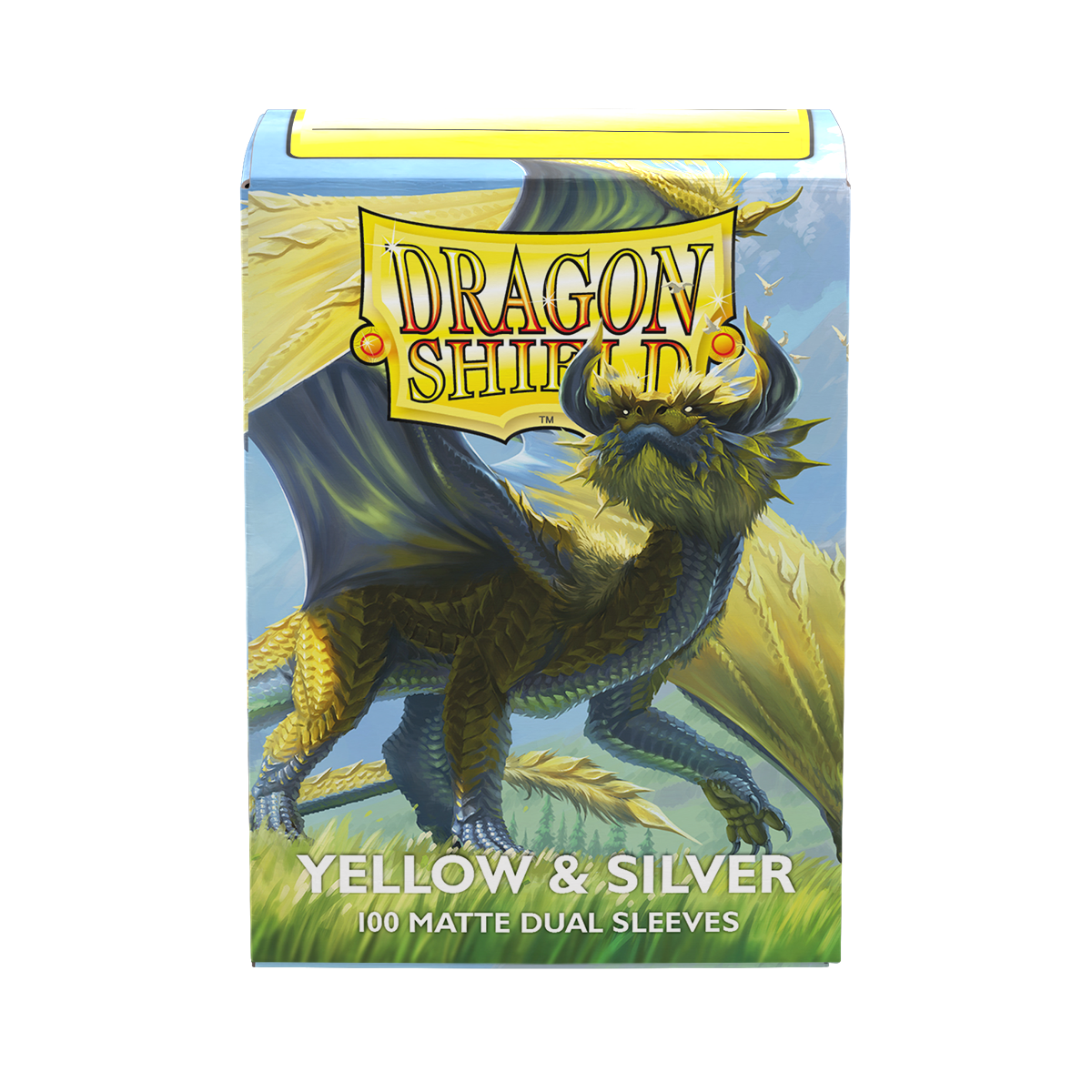 Dragon Shield | Yellow & Silver | Matte Dual Sleeves Standard Size