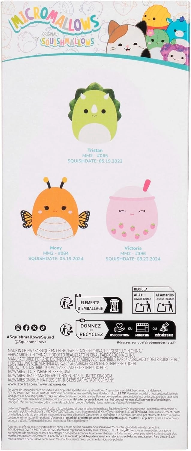 Jazwares | Squishmallows Micromallows: Mony, Tristan & Victoria | 3er Set Plush (6cm)