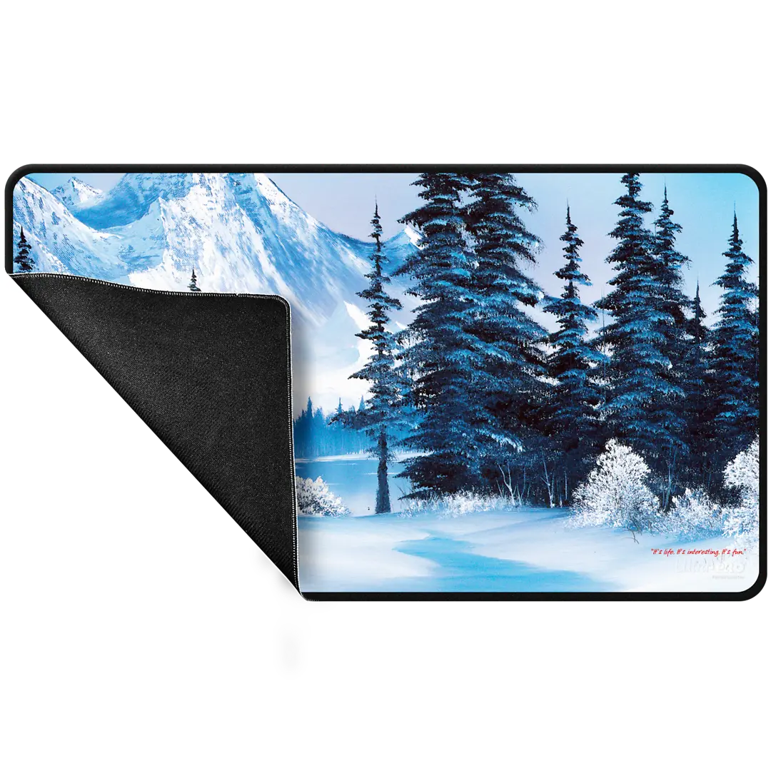 Ultra Pro - Bob Ross - Winter Paradise Black Stitched Playmat
