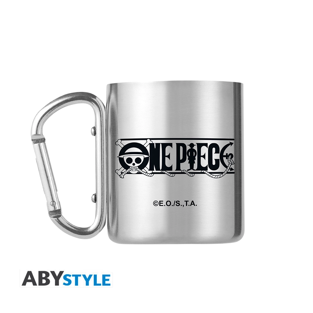 ONE PIECE Karabiner-Tasse – Luffy & Totenkopf (235ml, Edelstahl)