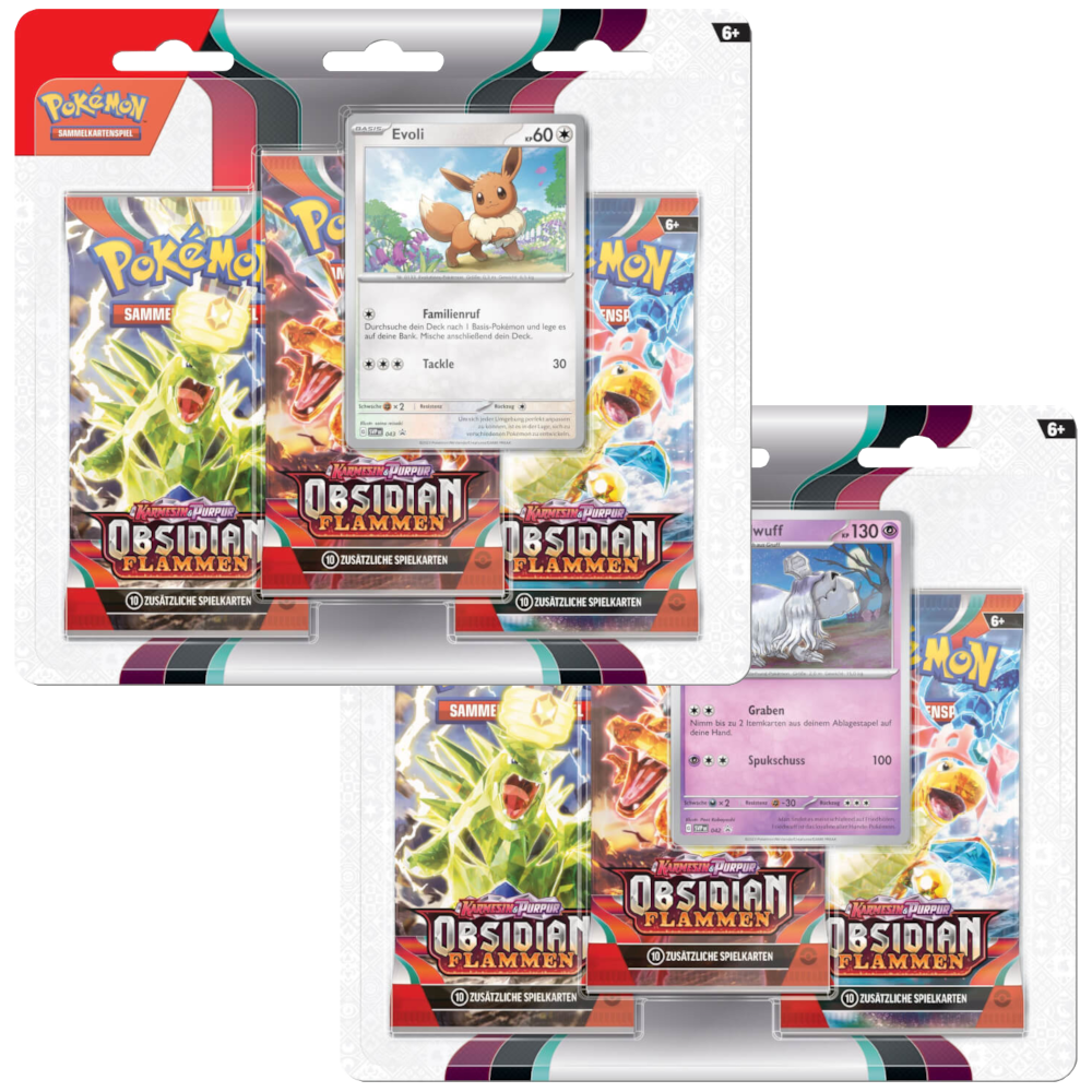 Pokémon TCG: Obsidianflammen (SV3) - 3er Blister Random (DE) Pokémon TCG: Obsidianflammen (SV3) - 3er Blister Random (DE)