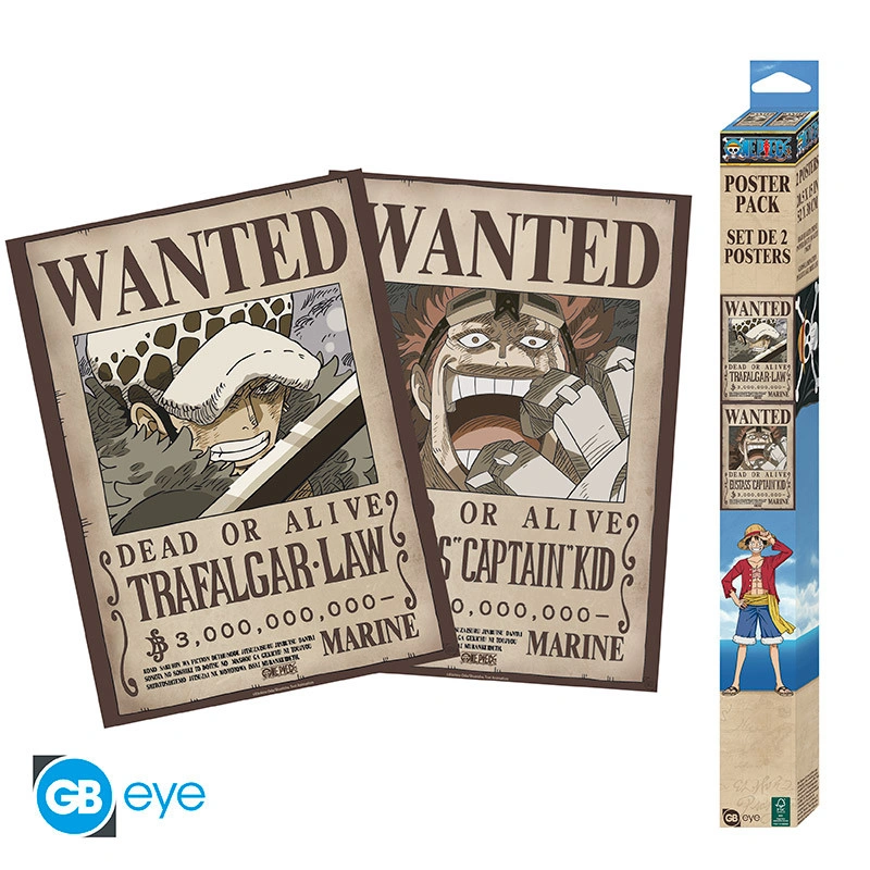 One Piece | Chibi Set 2 Poster (52 x 38cm) Wanted Law & Kid | Poster