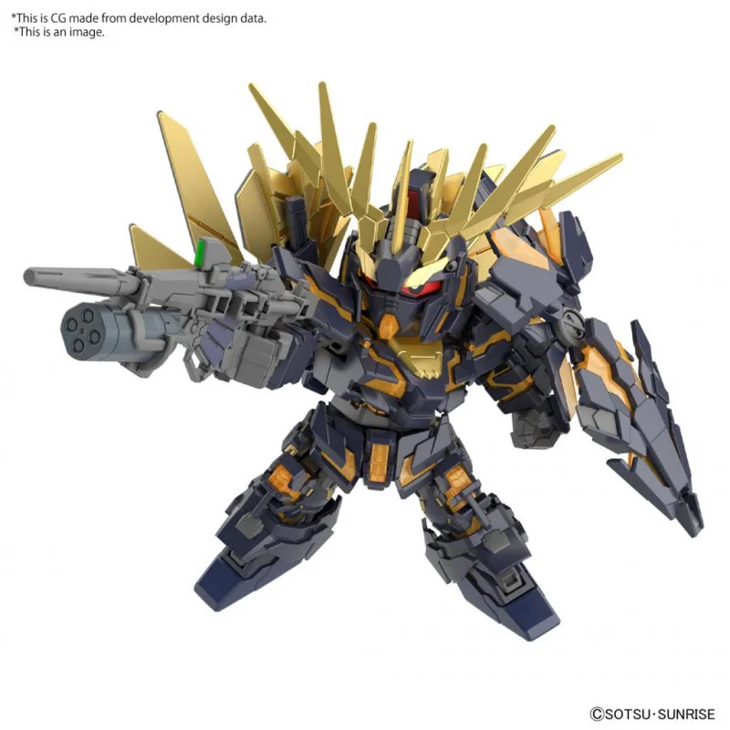 Bandai | SD Gundam Unicorn 02 Banshee (Destroy) & Norn Parts | Mobile Suit Gundam (8cm)