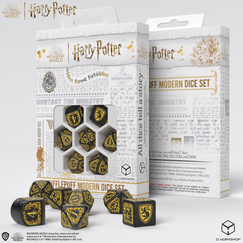 Q Workshop | Hufflepuff | Harry Potter Modern Dice Set