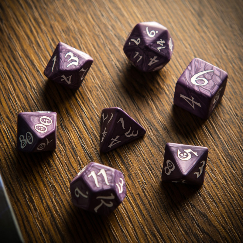 Q Workshop | Lavender & White | Classic RPG Dice Set