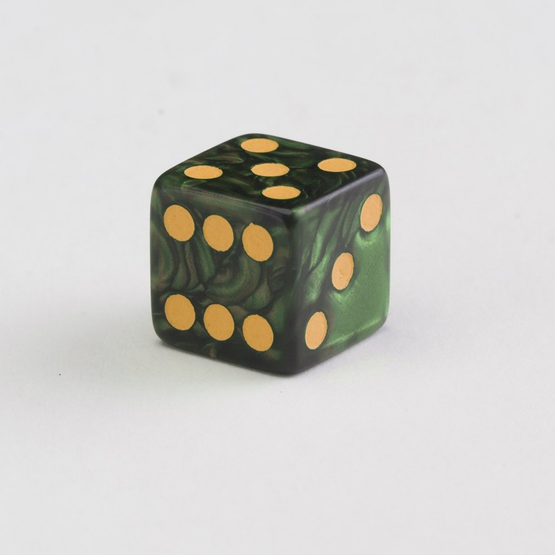 Q Workshop | Bottle Green & Gold | Full Pack Of D6s