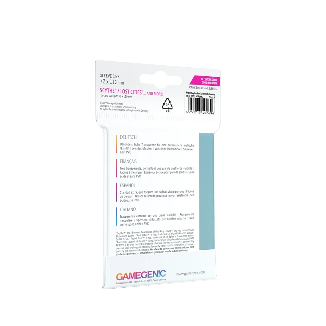 Gamegenic - Prime Board Game Sleeves - Magenta 72x112 -60