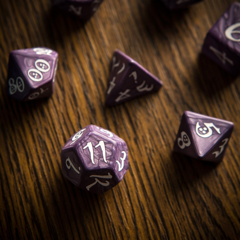 Q Workshop | Lavender & White | Classic RPG Dice Set