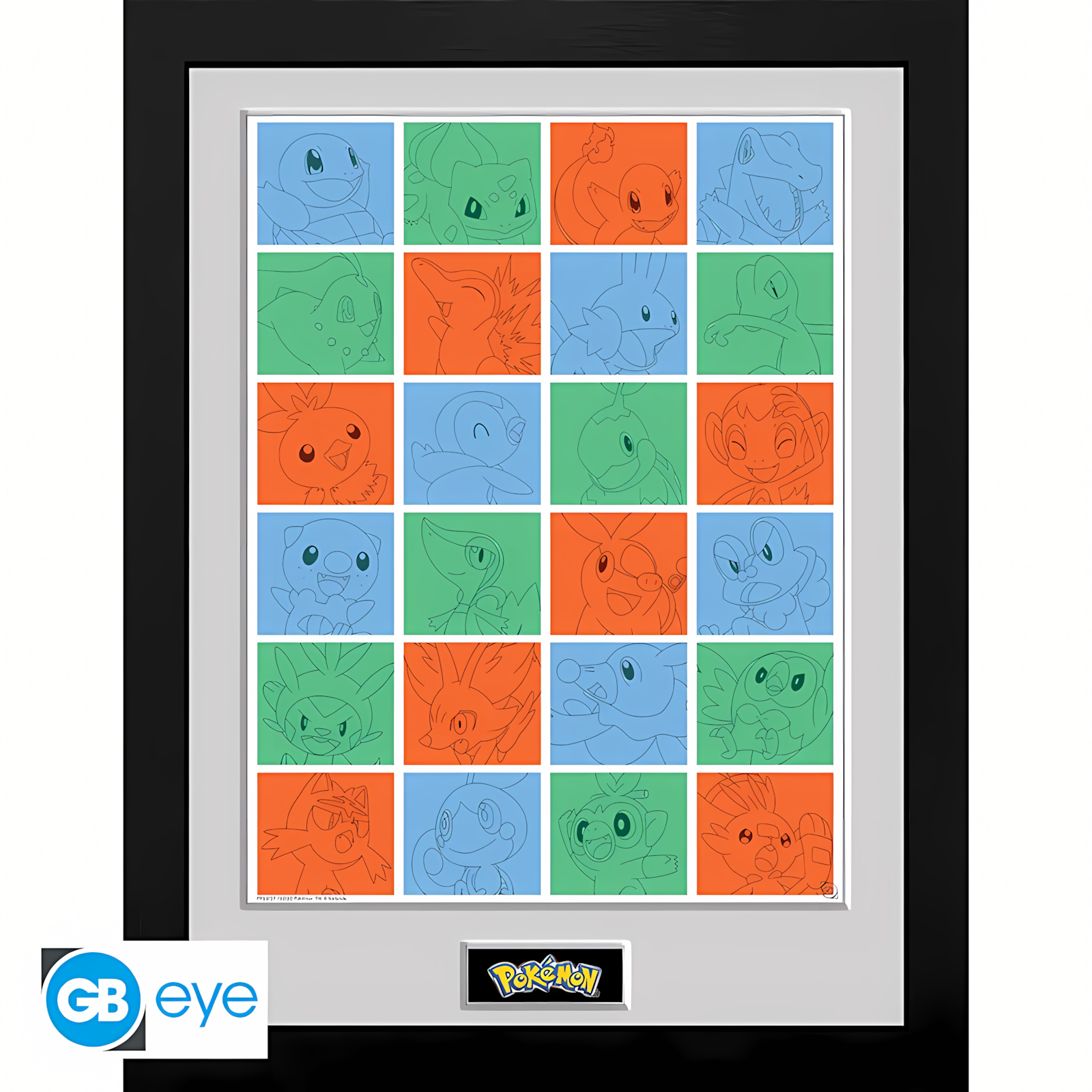 Abysse: Pokémon - Framed Print (30 x 40cm) - First Partner Grid