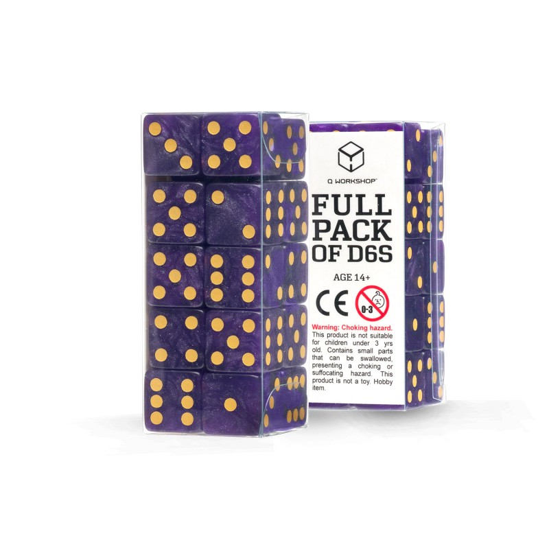 Q Workshop | Shimmering Purple & Gold | Full Pack Of D6s