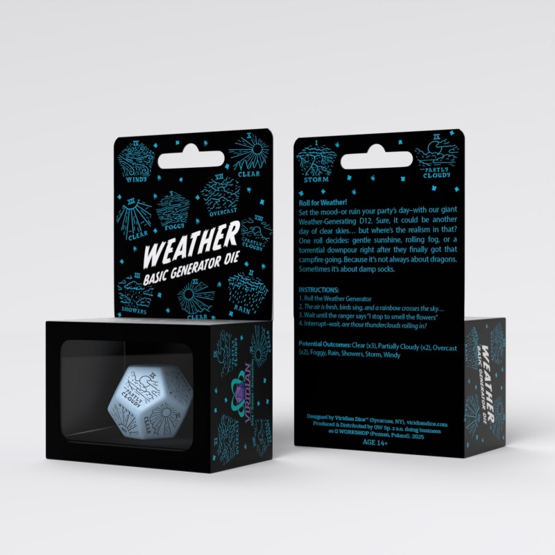 Q Workshop | Blue & Black | Weather Generator Die