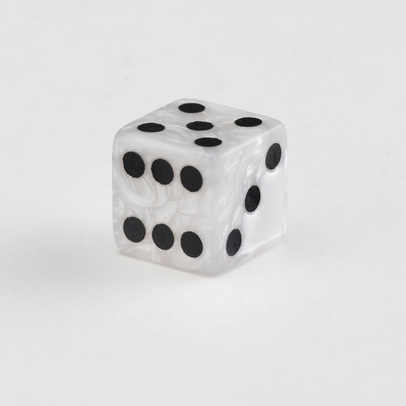 Q Workshop | Pearl & Black | Full Pack of D6s