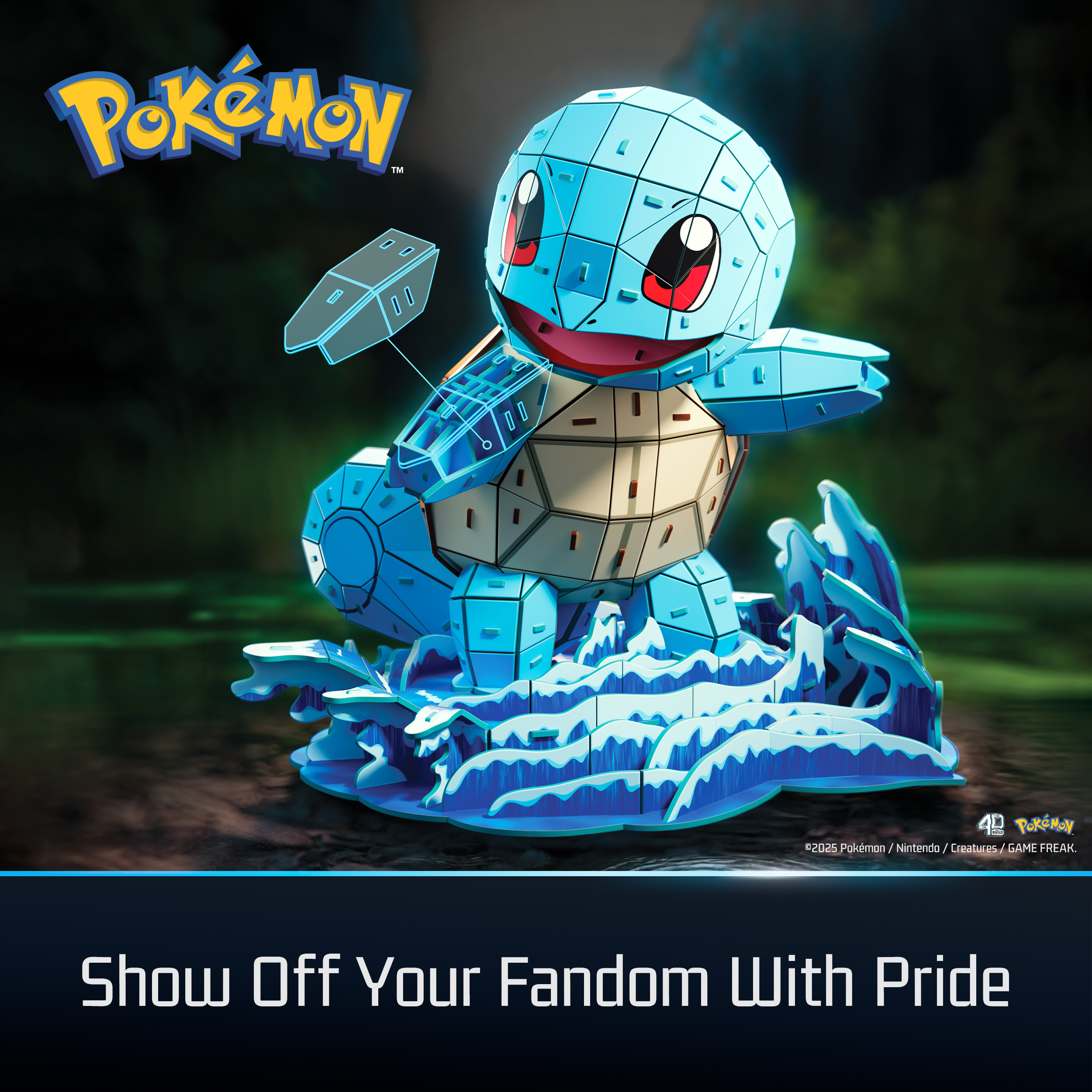 Spin Master | Schiggy 4D Build Puzzle | Pokémon