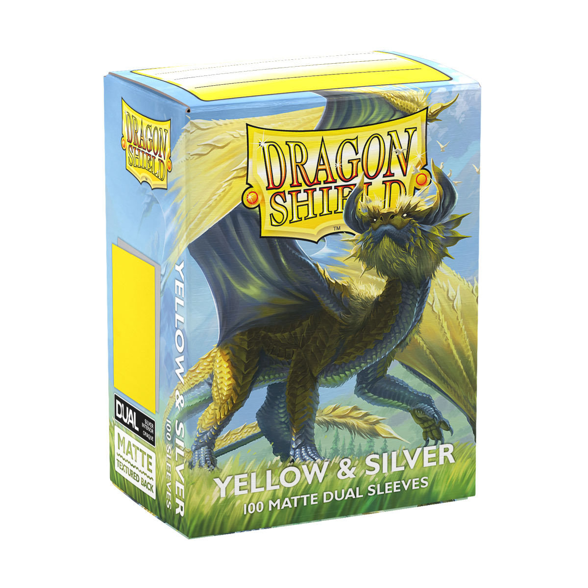 Dragon Shield | Yellow & Silver | Matte Dual Sleeves Standard Size