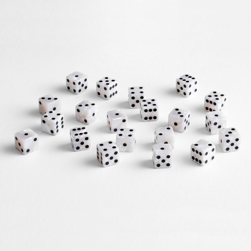 Q Workshop | Pearl & Black | Full Pack of D6s