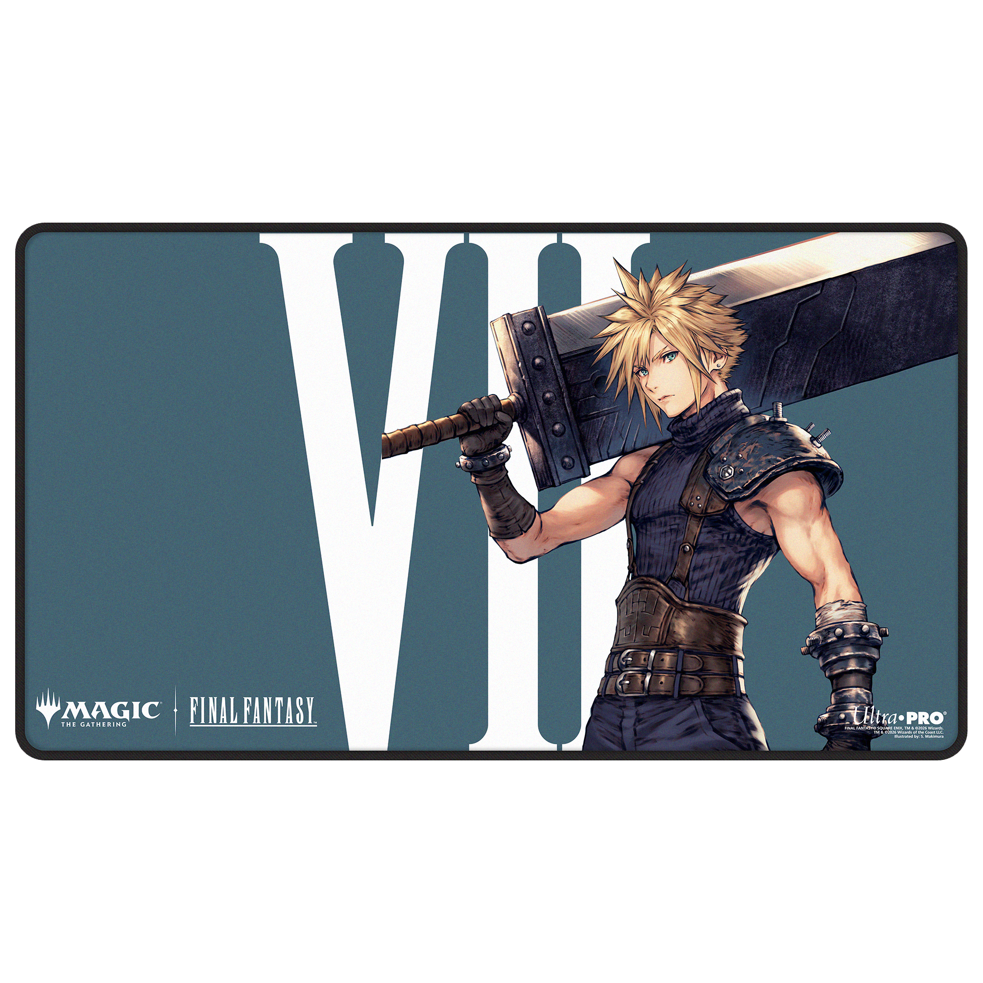 Ultra Pro | MTG - FINAL FANTASY - Cloud, Ex-SOLDIER | Black-Stitched Playmat
