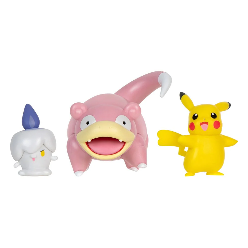 Jazwares: Pokémon Battle Figure Set - Pikachu, Litwick & Slowpoke