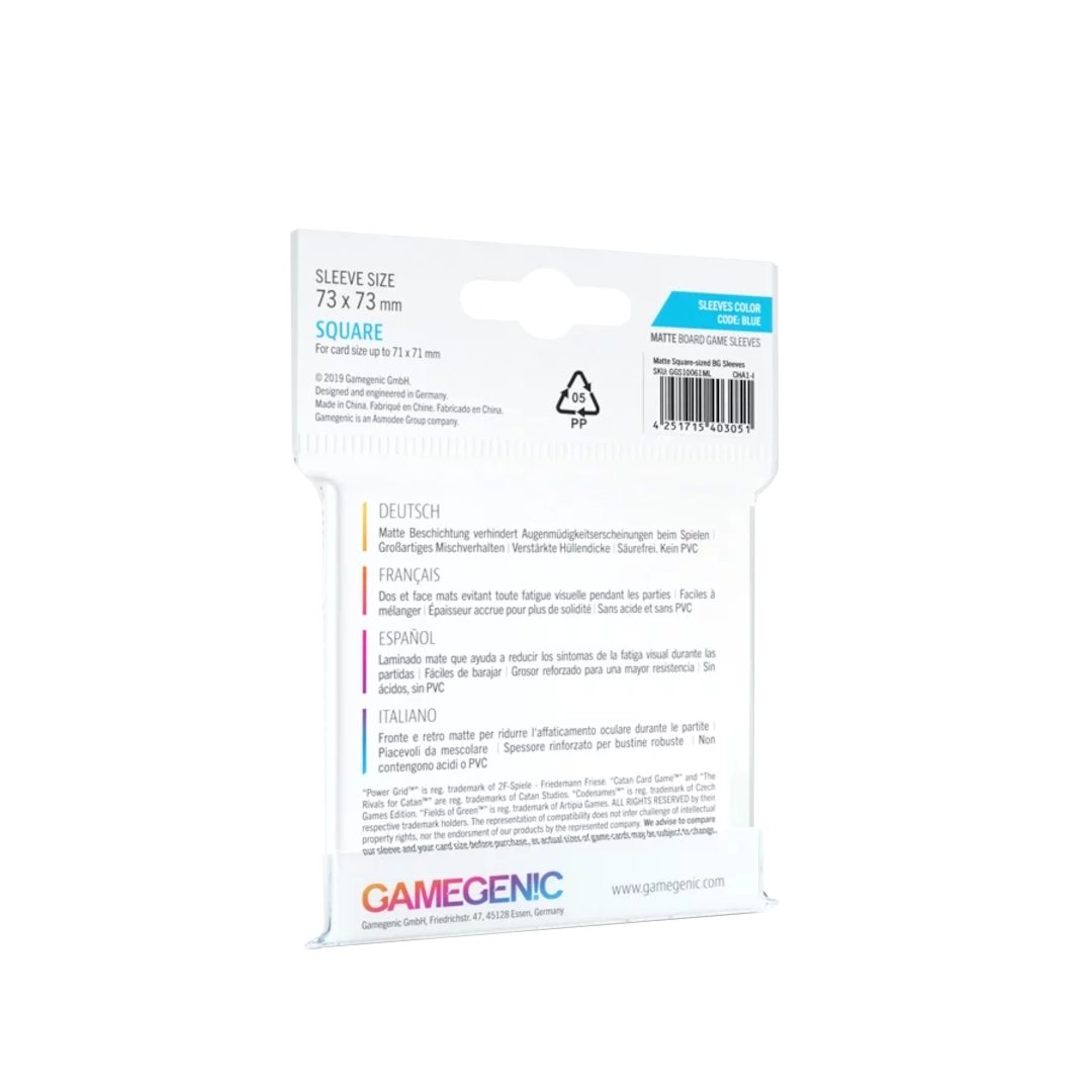 Gamegenic | Matte Board Game Sleeves | Blue 73x73mm (50pc)