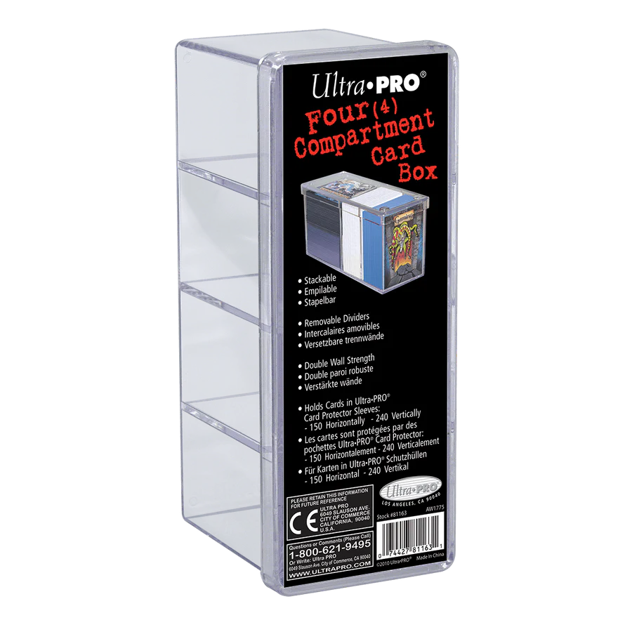Ultra Pro - Four Compartment Cardbox - Clear