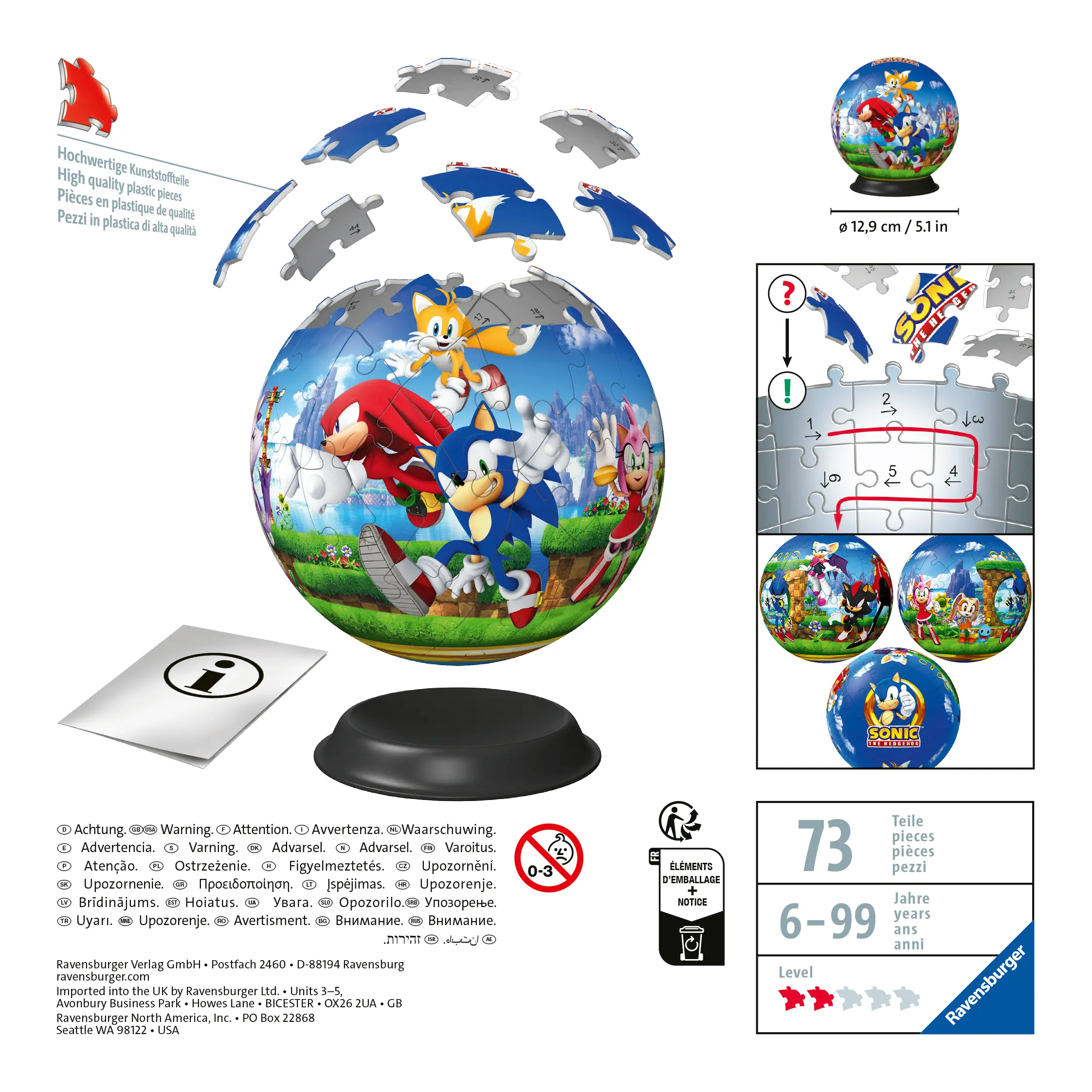 Ravensbuger | 3D Puzzle-Ball | Sonic the Hedgehog