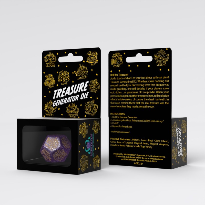 Q Workshop | Shimmering Purple & Gold | Treasure Generator Die