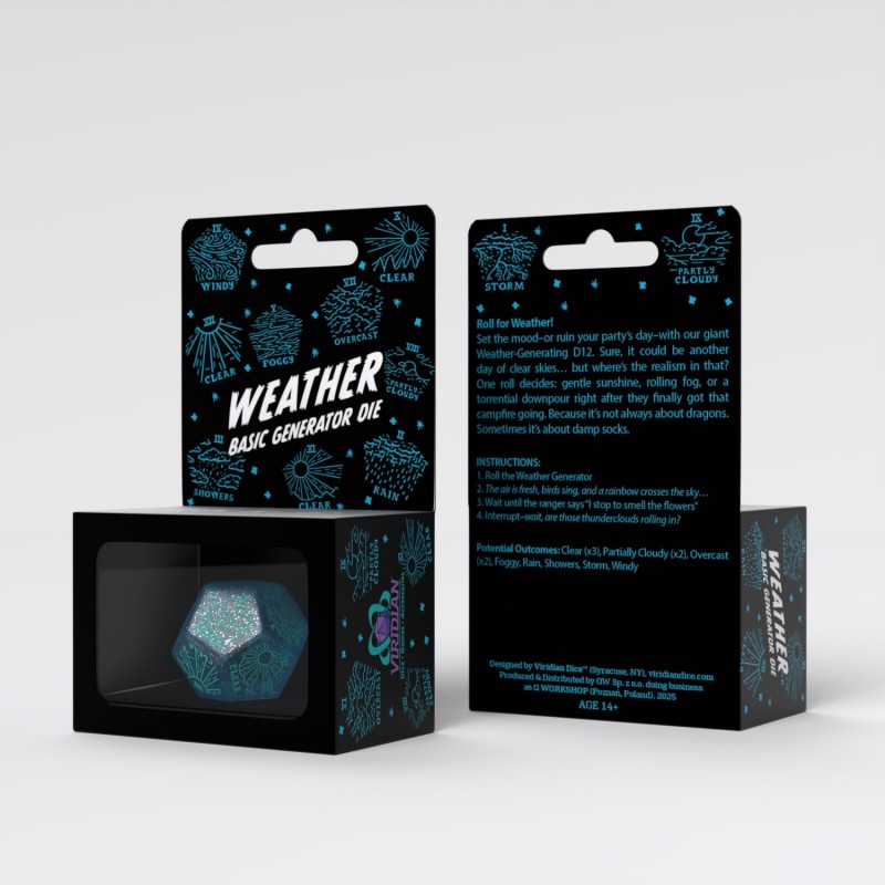 Q Workshop | Shimmering Blue & Turquise | Weather Generator Die