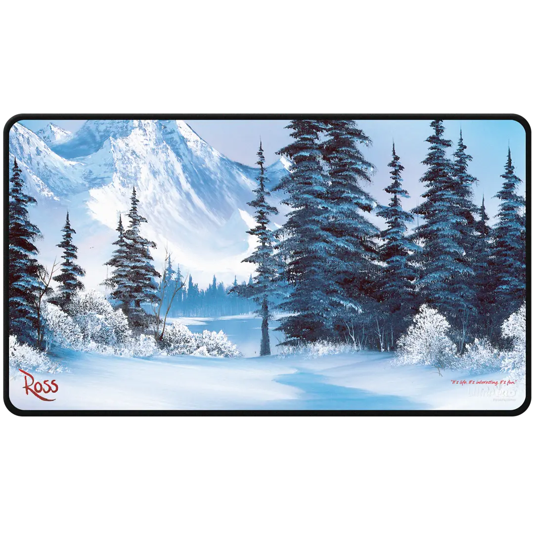 Ultra Pro - Bob Ross - Winter Paradise Black Stitched Playmat