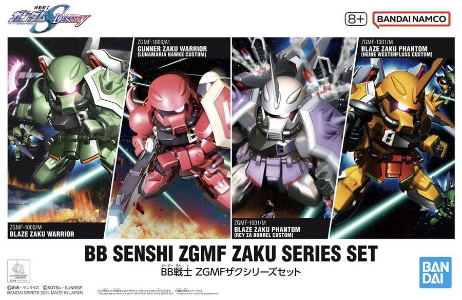 Bandai: BB Senshi ZGMF Zaku Series Set – Mobile Suit Gundam (8cm)