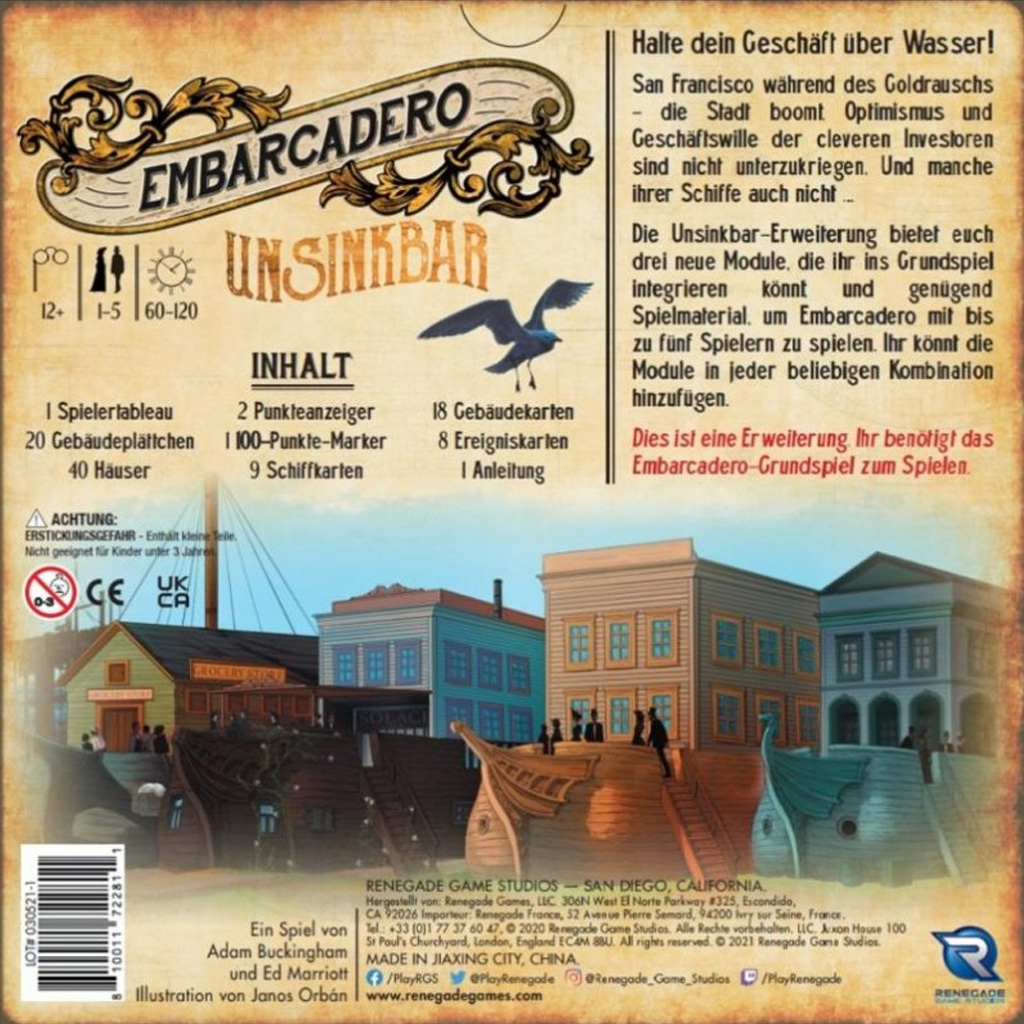 Renegade: Embarcadero Unsinkable Exp. (German) - Board Games