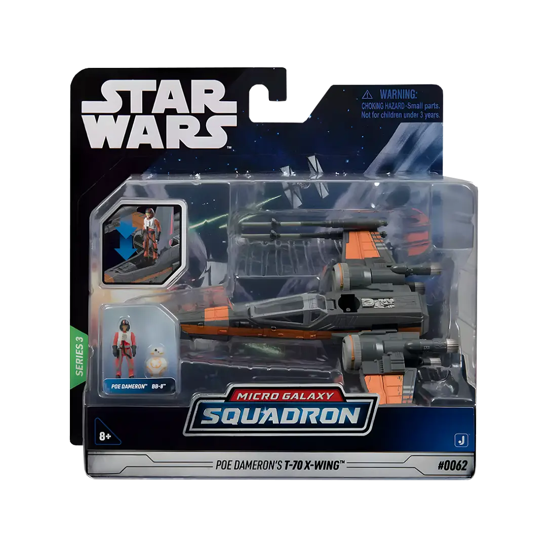 Jazwares: Star Wars - Poe Dameron - T-70 X-Wing - Raumschiff 12cm (inklusive 2 Spielfiguren)