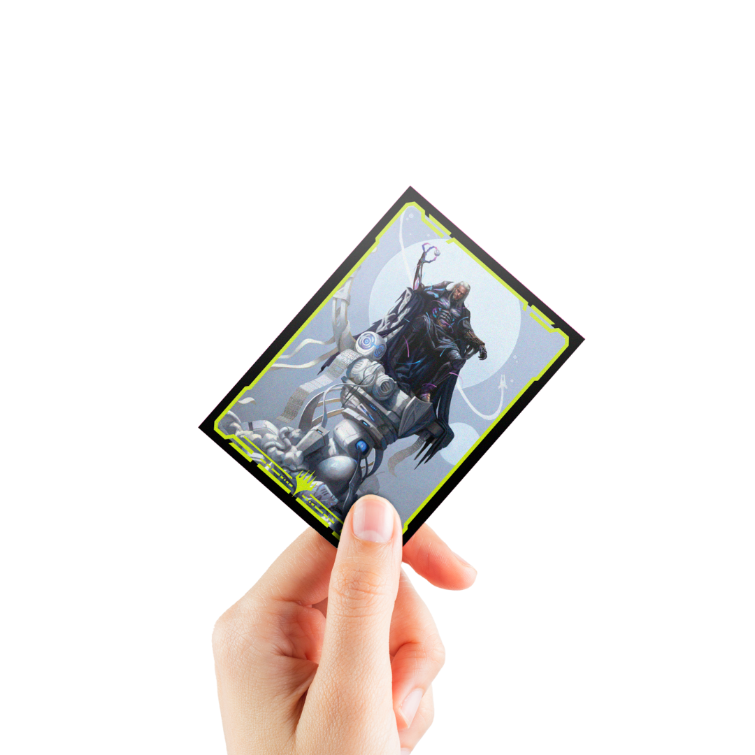 Ultra Pro - Edge of Eternities - Tezzeret, Cruel Captain - 100ct Deck Protector Sleeves in Clear Box for Magic: The Gathering