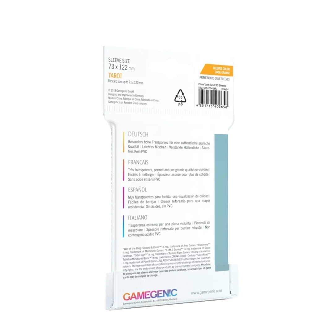Gamegenic | Prime Board Game Sleeves |Orange 73x122mm -50