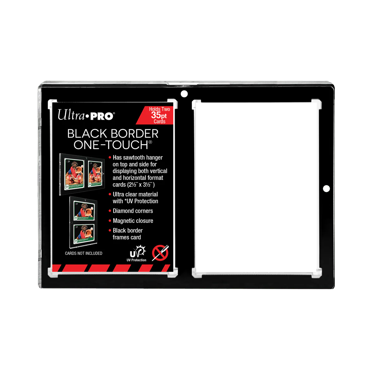 Ultra Pro - 35PT 2-Card Black Border UV ONE-TOUCH Magnetic Holder