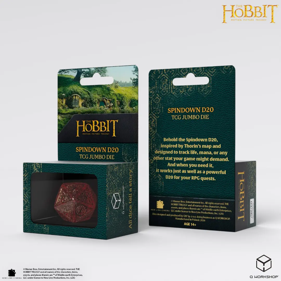Q Workshop | Ember TCG Jumbo Die | The Hobbit Spindown D20