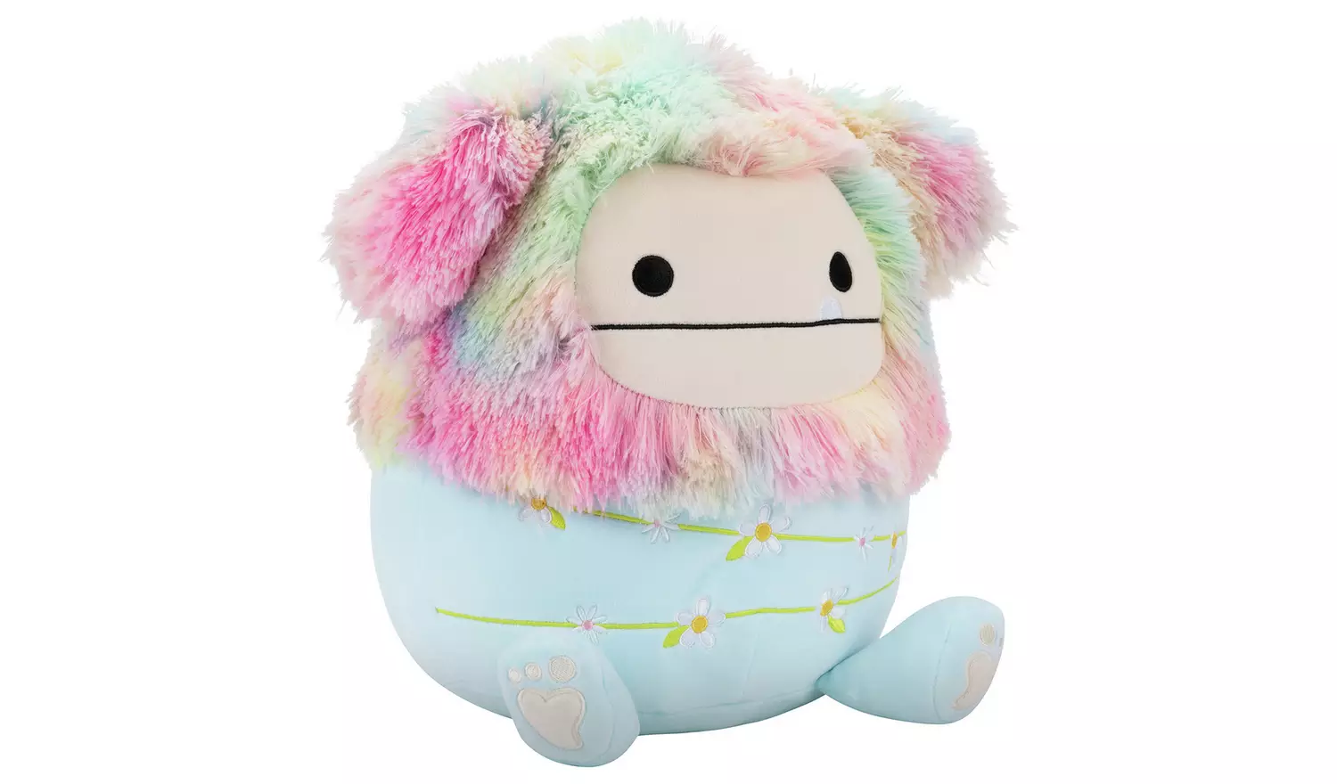 Jazwares | Squishmallows Zozo Rainbow And Blue Bigfoot Wrapped with Flower Stems | 30cm Medium Plush