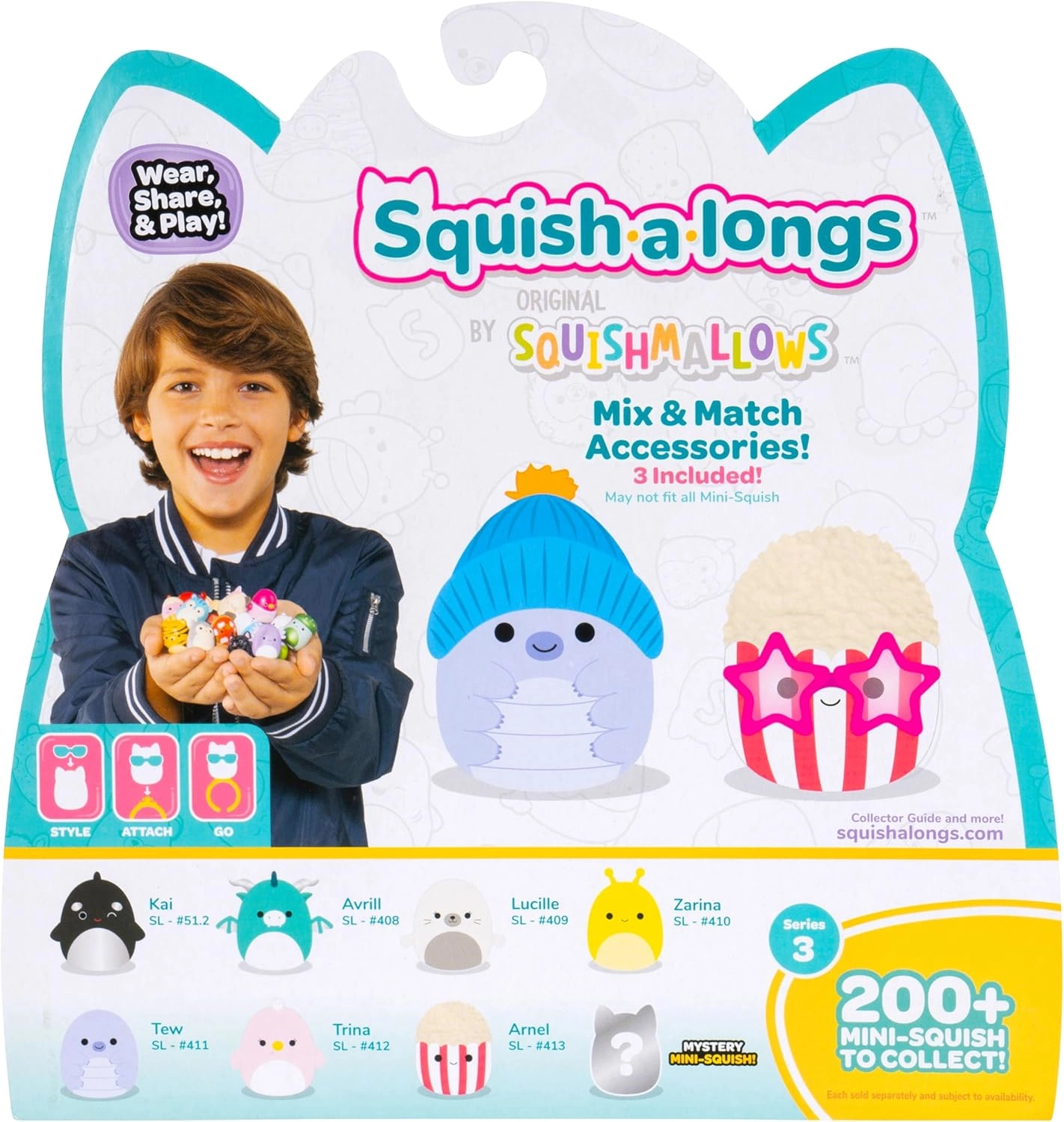 Jazwares | Squish-a-Longs Mini-Squish & Zubehör Wave 3 | Mini-Squish 8er-Pack Style 2