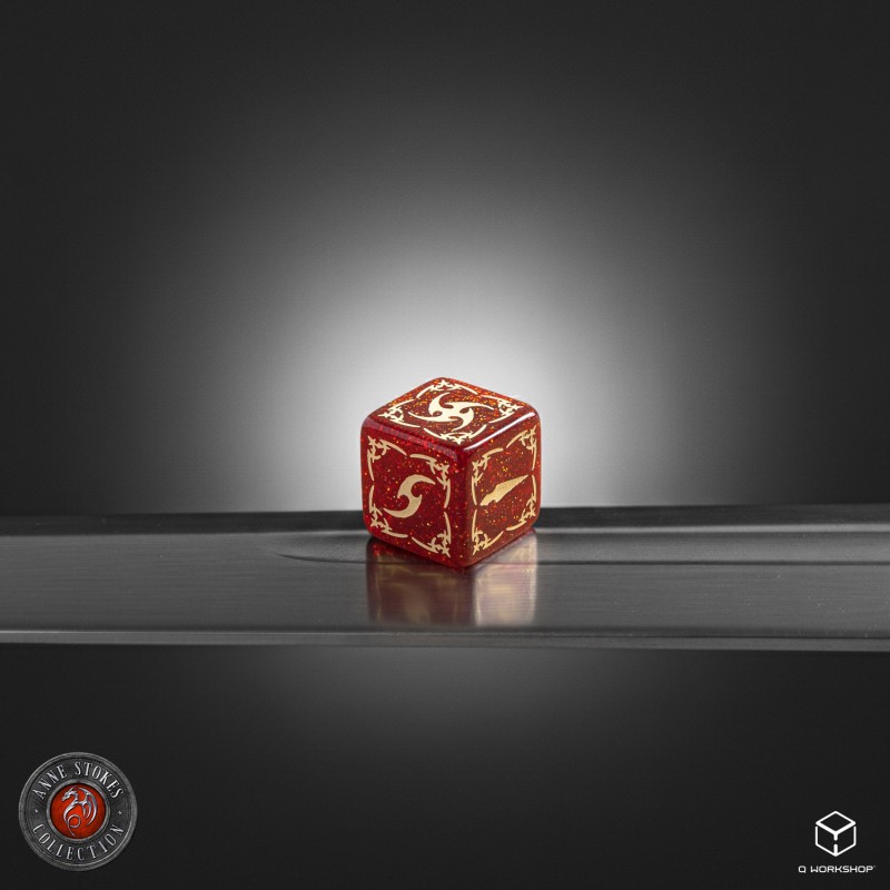 Q Workshop | Shimmering Red & Beige | Tribal Dice Set