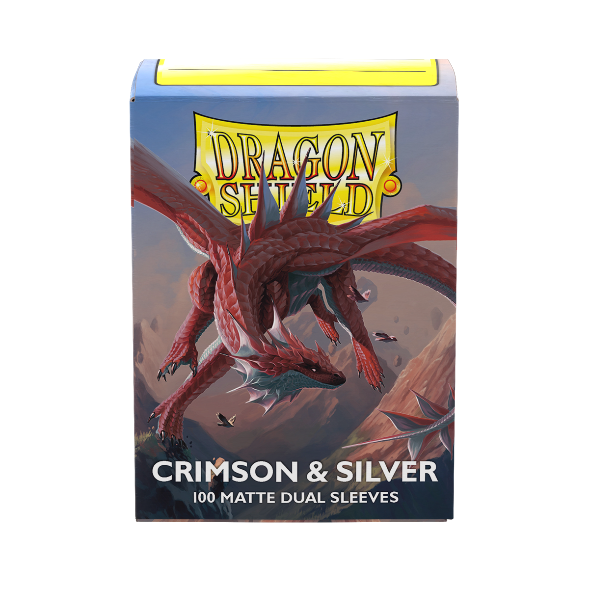 Dragon Shield | Crimson & Silver | Matte Dual Sleeves Standard Size