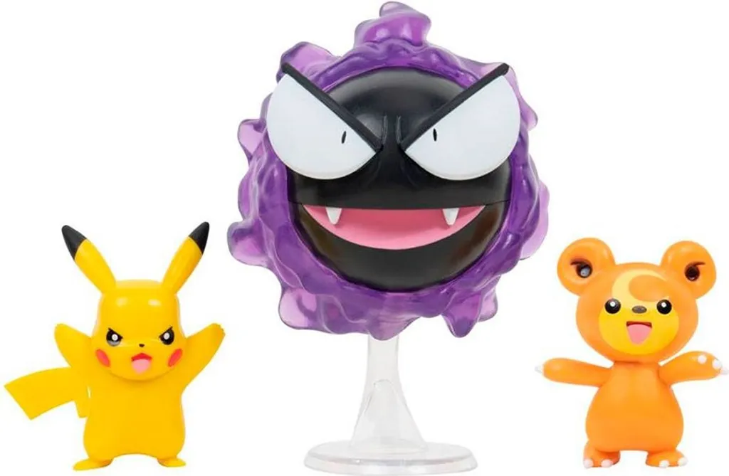 Pokémon | Teddiursa, Pikachu & Nebulak | Battle Figure Set